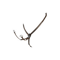 Peitoral de couro com clincher prateado Equestro Preto