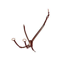 Peitoral com clincher e forquilha em couro ouro rosa Equestro