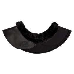 Sinos em couro ecológico com lã sintética e fecho de velcro Acavallo Preto