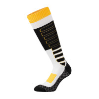 Meias unissexo em tecido técnico e respirável com logótipo Equestro Preto / branco / amarelo Meias unissexo em tecido técnico e respirável com logótipo Equestro Preto / branco / amarelo