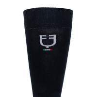 Meias técnicas elásticas com bandeira italiana Equestro Preto