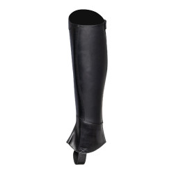 Mini-chaps unissex com fecho traseiro e faixa elástica Castiglia Equestro Preto