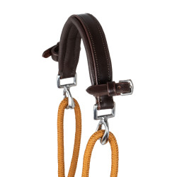 Chambon em couro de vitelo italiano e nylon Acavallo Castanho escuro