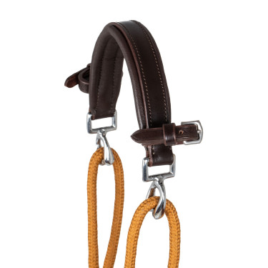 Chambon em couro de vitelo italiano e nylon Acavallo Castanho escuro