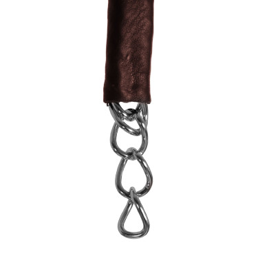 Corrente de pulseira coberta de couro Equestro Castanho escuro