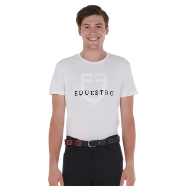 Cinto de couro com padrão geométrico Equestro Preto / azul / bordô Multicolor