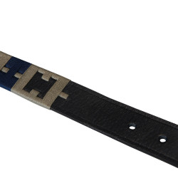 Cinto de couro com padrão geométrico Equestro Preto / marinho / cinza Multicolor Cinto de couro com padrão geométrico Equestro Preto / marinho / cinza Multicolor