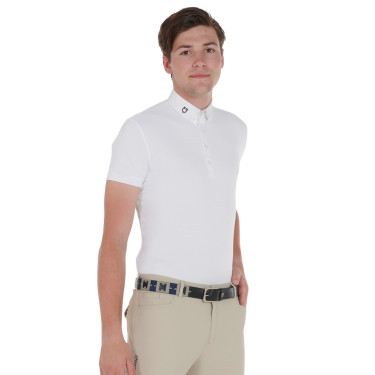 Cinto de couro com padrão geométrico Equestro Preto / marinho / cinza Multicolor Cinto de couro com padrão geométrico Equestro Preto / marinho / cinza Multicolor