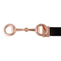Cinto brilhante feminino com fivela de embocadura Equestro Preto / ouro rosa Cinto brilhante feminino com fivela de embocadura Equestro Preto / ouro rosa