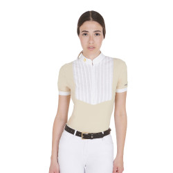 Cinto inglês de couro com embocadura eggbutt Equestro Castanho / dourado