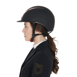 Capacete unissex com armação brilhante Galaxy Equestro Preto / dourado rosa brilhante