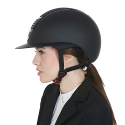 Capacete ultraleve em plástico fosco resistente com viseira larga (3 acolchoamentos) Eclipse Equestro Preto / preto