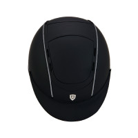 Capacete Phantom com logotipo frontal e inserções em couro Equestro Preto Capacete Phantom com logotipo frontal e inserções em couro Equestro Preto