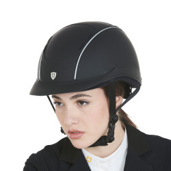 Capacete Phantom com logotipo frontal e inserções em couro Equestro Capacete Phantom com logotipo frontal e inserções em couro Equestro