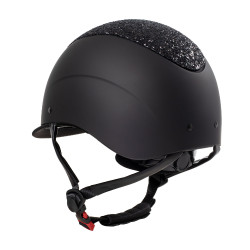 Capacete feminino Galaxy com viseira estreita e strass Equestro Preto / preto brilhante