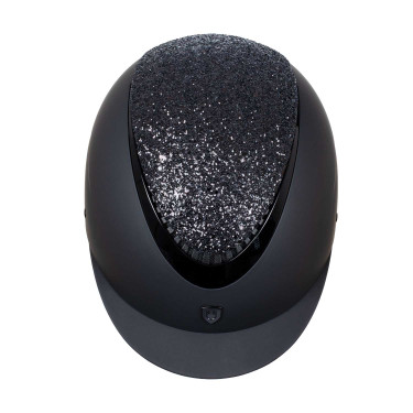Capacete feminino Galaxy com viseira estreita e strass Equestro Preto / preto brilhante