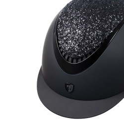 Capacete feminino Galaxy com viseira estreita e strass Equestro Preto / preto brilhante