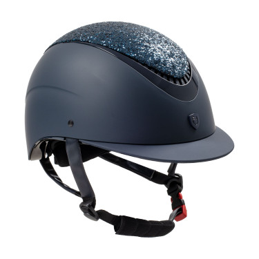 Capacete feminino Galaxy com viseira estreita e strass Equestro Marinho / marinho brilhante Azul