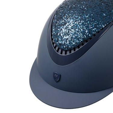 Capacete feminino Galaxy com viseira estreita e strass Equestro Marinho / marinho brilhante Azul