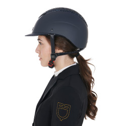 Capacete feminino Galaxy com viseira estreita e strass Equestro Marinho / marinho brilhante Azul