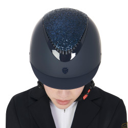 Capacete feminino Galaxy com viseira estreita e strass Equestro Marinho / marinho brilhante Azul