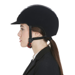 Capacete de veludo ultraleve com strass Eclipse Equestro Preto / prata