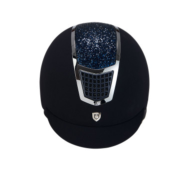 Capacete de veludo ultraleve com strass Eclipse Equestro Marinho / prateado Azul