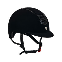 Capacete Eclipse em veludo liso (3 acolchoamentos) Equestro Preto / preto