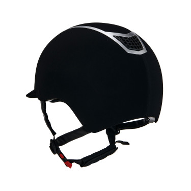 Capacete Eclipse em veludo liso (3 acolchoamentos) Equestro Preto / prata
