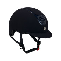 Capacete Eclipse em veludo liso (3 acolchoamentos) Equestro Preto / ouro rosa