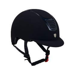 Capacete Eclipse em veludo liso (3 acolchoamentos) Equestro Marinho / marinho Azul