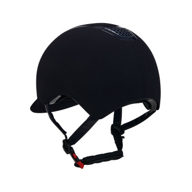Capacete Eclipse em veludo liso (3 acolchoamentos) Equestro Marinho / marinho Azul