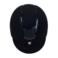 Capacete Eclipse em veludo liso (3 acolchoamentos) Equestro Preto / ouro rosa