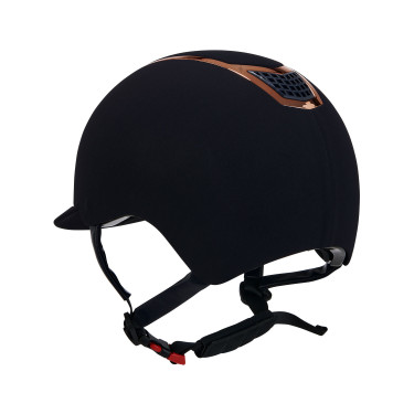 Capacete Eclipse em veludo liso (3 acolchoamentos) Equestro Marinho / ouro rosa Azul-marinho