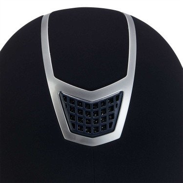 Capacete Eclipse em veludo liso (3 acolchoamentos) Equestro Marinho / prateado Azul