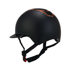 Capacete Eclipse com strass e viseira larga (3 acolchoamentos) Equestro Preto / ouro rosa
