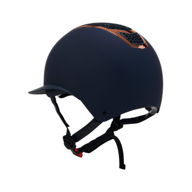 Capacete Eclipse com strass e viseira larga (3 acolchoamentos) Equestro Marinho / ouro rosa Azul-marinho