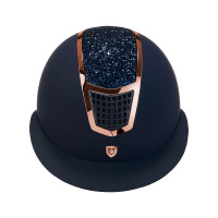 Capacete Eclipse com strass e viseira larga (3 acolchoamentos) Equestro Preto / prata
