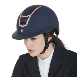 Capacete Eclipse com strass e viseira larga (3 acolchoamentos) Equestro Marinho / ouro rosa Azul-marinho