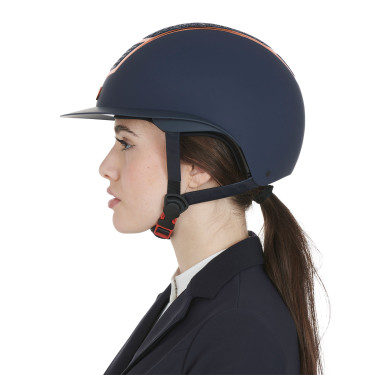 Capacete Eclipse com strass e viseira larga (3 acolchoamentos) Equestro Marinho / ouro rosa Azul-marinho