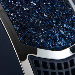 Capacete Eclipse com strass e viseira larga (3 acolchoamentos) Equestro Marinho / prateado Azul