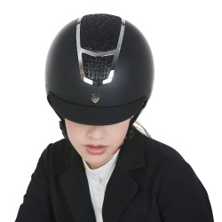 Capacete Eclipse com strass Equestro Preto / prata