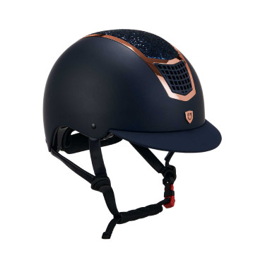 Capacete Eclipse com strass Equestro Marinho / ouro rosa Azul-marinho