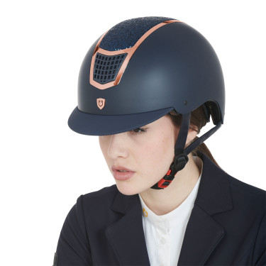Capacete Eclipse com strass Equestro Marinho / ouro rosa Azul-marinho