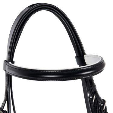 Glattes Leder-Dressurzaumzeug Dressage+ Equestro Preto Glattes Leder-Dressurzaumzeug Dressage+ Equestro Preto