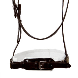 Glattes Leder-Dressurzaumzeug Dressage+ Equestro Castanho escuro