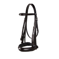 Bridão de adestramento em couro Dressage Equestro Preto