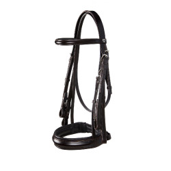 Bridão de adestramento em couro Dressage Equestro Castanho escuro