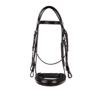 Bridão de adestramento em couro Dressage Equestro Castanho escuro Bridão de adestramento em couro Dressage Equestro Castanho escuro