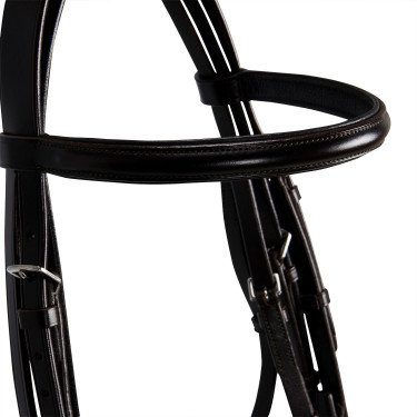 Bridão de adestramento em couro Dressage Equestro Castanho escuro